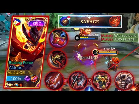 TOP GLOBAL ALDOUS + RED BUILD = AUTO SAVAGE!!! ONE HIT HACKKKKKKKKKK!!!