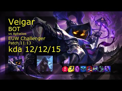 Veigar Bot & Alistar vs Aphelios & Lulu - EUW Challenger 12/12/15 Patch 11.13 Gameplay