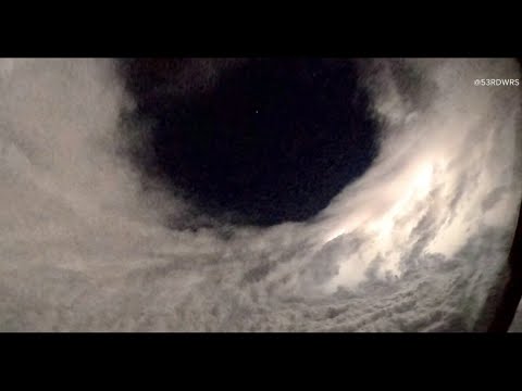 Incredible view from inside the eye of Cat. 5 Hurricane Lee