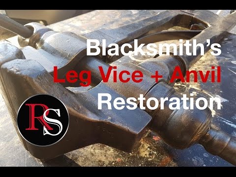 Blacksmith's Leg Vice & Anvil Restoration (mouting the vice + Forge Set up #2) Video