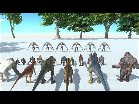 6 Scourge VS Mutant Primates & Carnivore Dinosaurs - Animal Revolt Battle Simulator