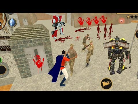 Vegas Crime Simulator - (Superhero Fight with Army Man) Red Aliens inside Army Base - Gameplay HD