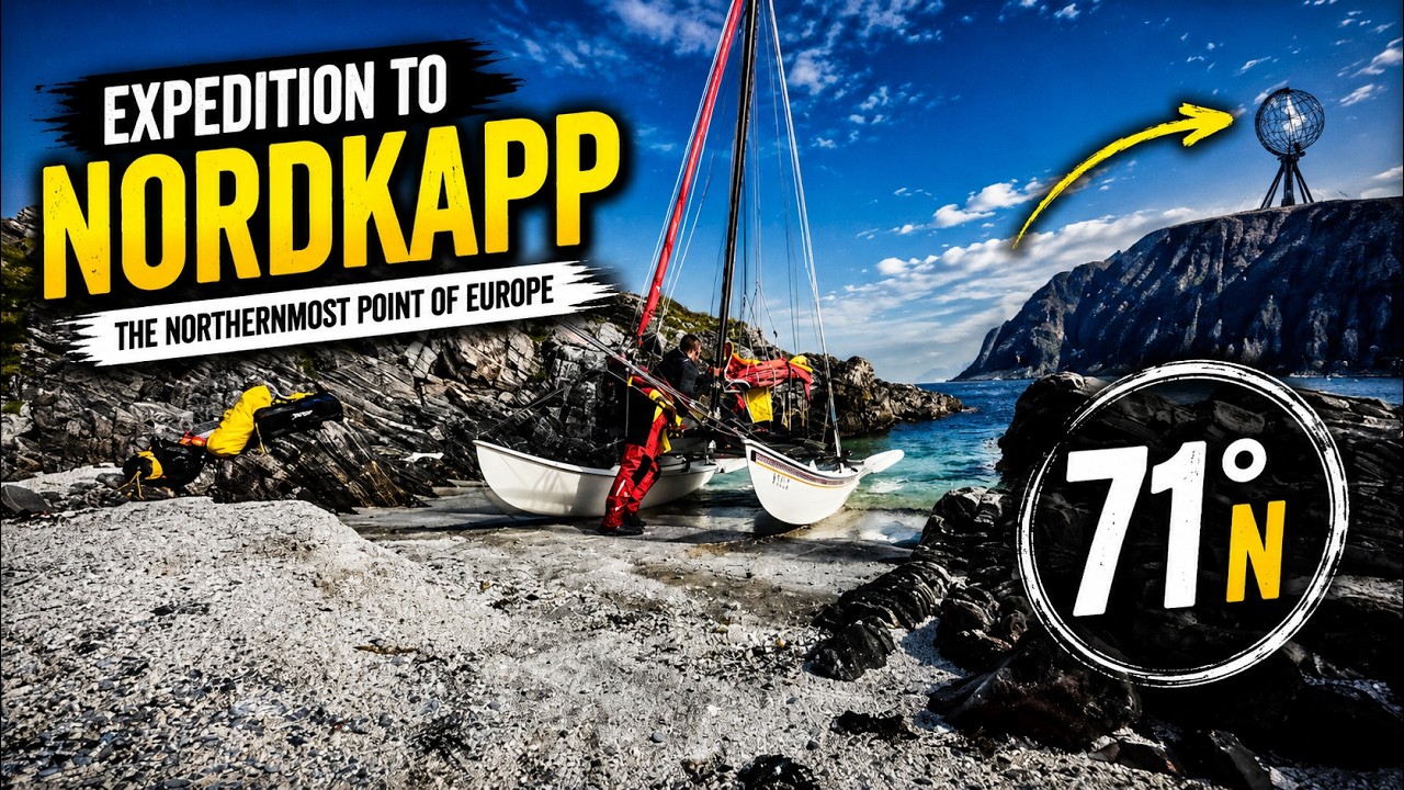 Sailing around Nordkapp on Hobie 16 Catamaran