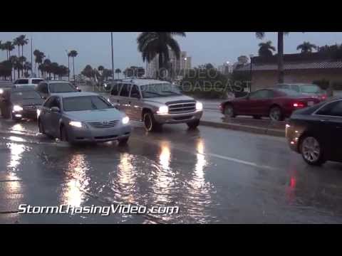 2/12/2014 Sarasota, FL Heavy Rain And Street Flooding B-Roll