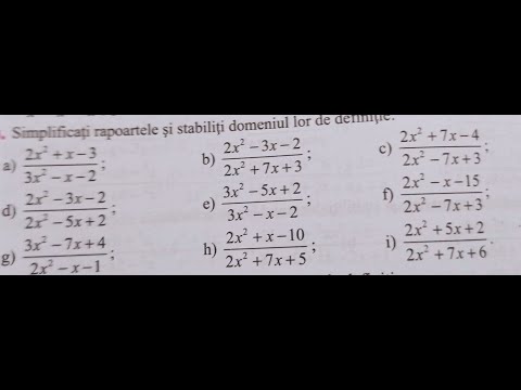 Simplificare de rapoarte algebrice  Stabilirea domeniului de definitie