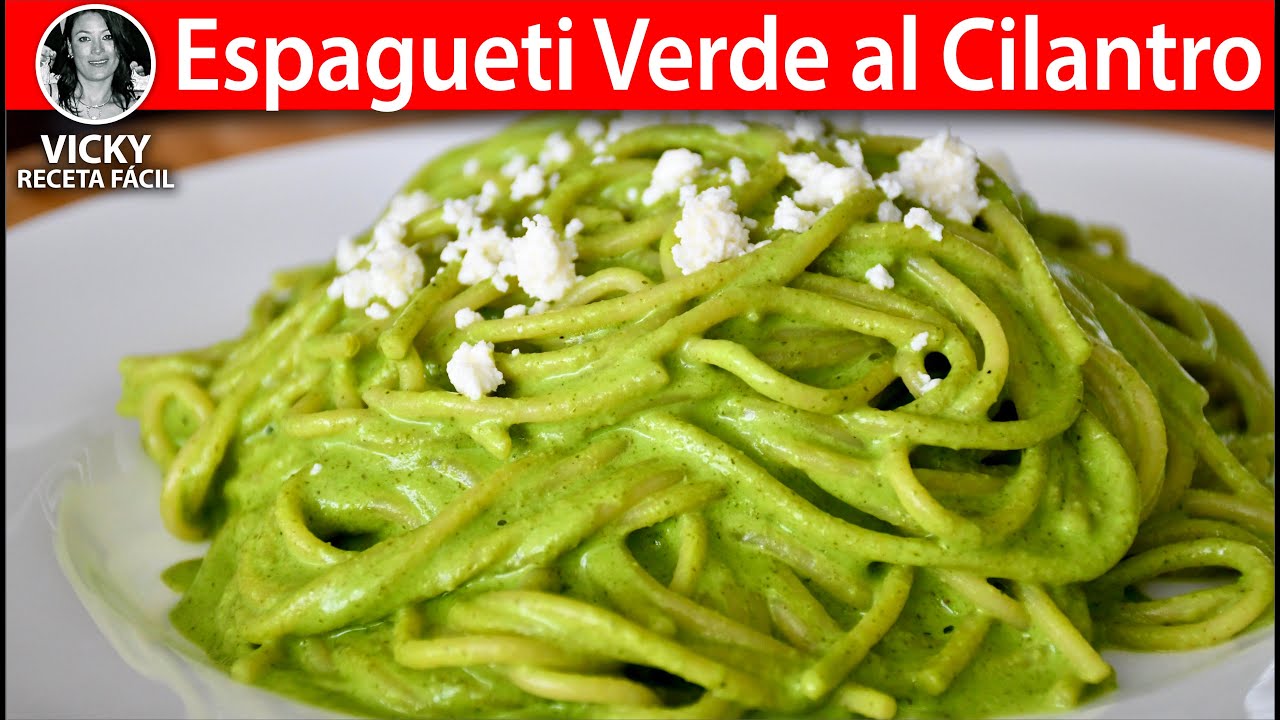 Green Cilantro Spaghetti | #VickyEasyRecipe