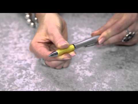 Silvertone Curvaceous Ballpoint Pen with Stylus