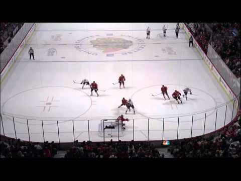 Andrei Kostitsyn goal. Nashville Predators vs Chicago Blackhawks 25 Mar 2012. NHL Hockey