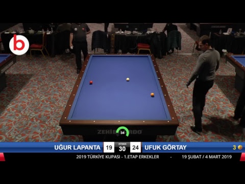 UĞUR LAPANTA & UFUK GÖRTAY Bilardo Maçı - 2019 TÜRKİYE KUPASI 1. ETAP ERKEKLER-2.TUR