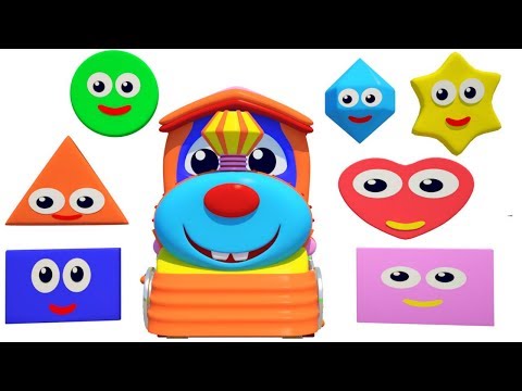Shapes Song For Children | Train Nursery Rhyme Learn Shapes and Colors Video