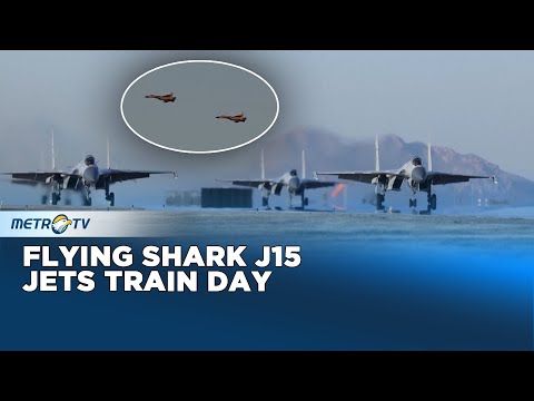 Flying Shark J15 Jets Train Day and Night as China Boosts Naval Combat Readiness