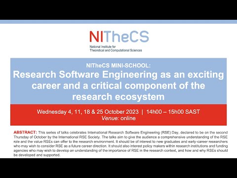 2023-10: NITheCS Mini-school: 'Research Software Engineering as an exciting career and ... L2