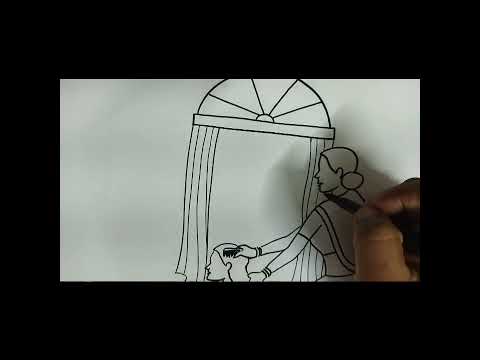 composition drawing with human figure.