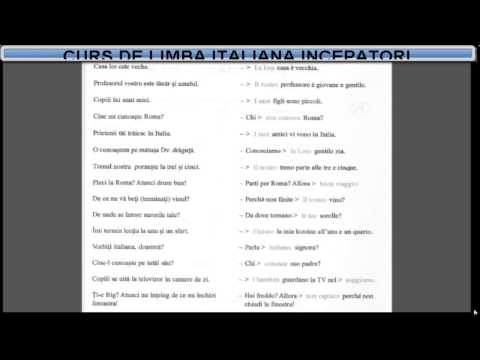 Învață  Italiana Online Curs Incepatori (tema+dictionar) - Lectia 11