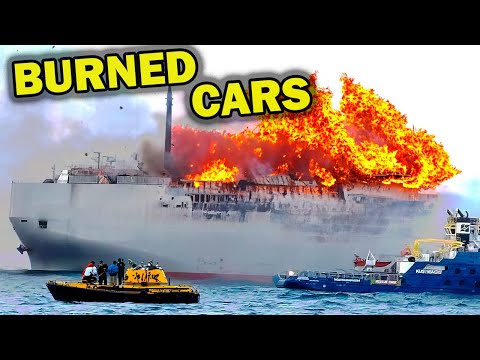 Fire on cargo ship with cars | Fremantle Highway