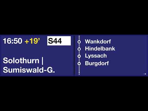 SBB TTS Ansage - S44 aufgrund Medizinischem Notfall +19 Minuten später