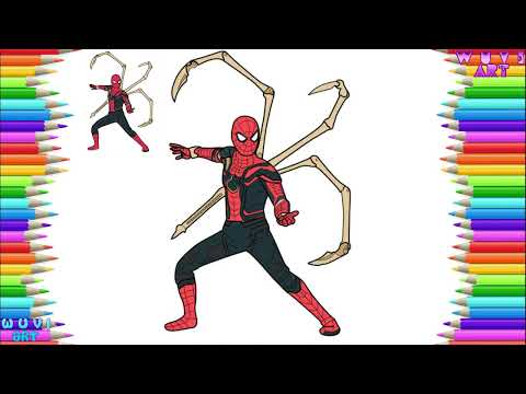 How to Draw Iron Spider from Avengers   Infinity War Step by Step Drawing tutorial
