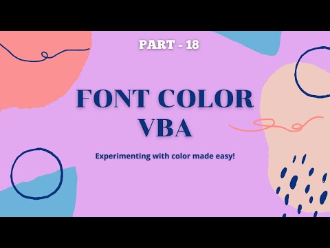 Part 18 - Step-by-Step: Simple VBA Code to Apply Font Colors in Excel | Set Font Color | Hindi