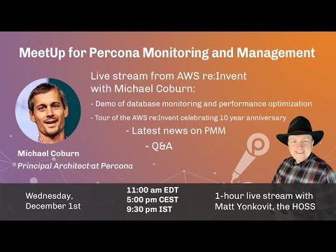 Percona MeetUp for PMM Dec 1st 2021 Live from AWS re Invent 2021