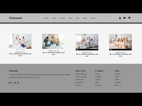Ecommerce website create in html and CSS only footer part 7