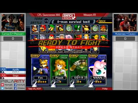 CFL Smackdown 144 Melee - Captain G + Profanity vs Hungrybox + Crunch - Doubles Winners R1