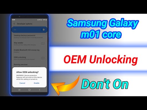 Samsung Galaxy m01 core OEM Unlocking don't On