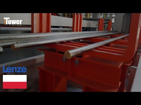 LOGITOWER: LENZE - składowanie prętów i wałków na hali produkcyjnej