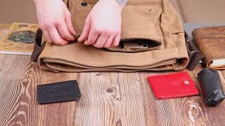 Велика сумка для ноутбука з клапаном із текстилю 21242 Vintage коричнева