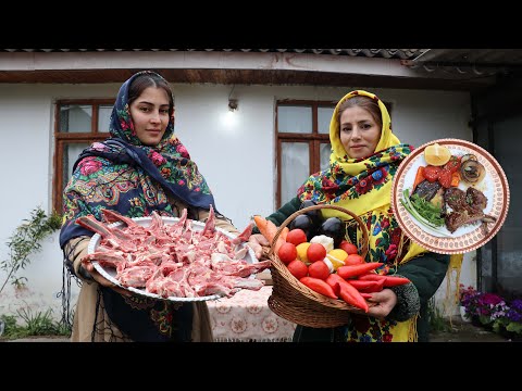 IRAN Rural Style Lamb Chops Recipe in Village House ♧ Countryside Cooking Vlog