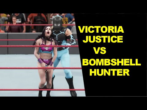 WWE 2K18 Victoria Justice vs Bombshell Hunter - Mixed Iron Finisher Match