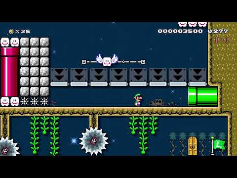 ジャンプの練習場　★Night jungle-Junp★ by Y●ayuyun●Y 🍄Super Mario Maker 2 ✹Switch✹ #bsr
