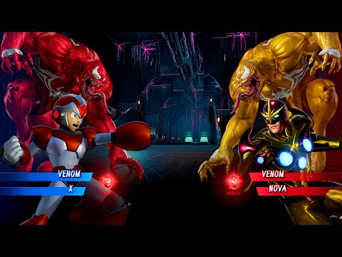 RED VENOM & RED X VS YELLOW VENOM & RED NOVA - Marvel vs Capcom Infinite Very Hard AI