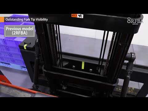 TOYOTA VNA; Very Narrow Aisle Forklift 8RFBA Outstanding Fork Tip Visibility
