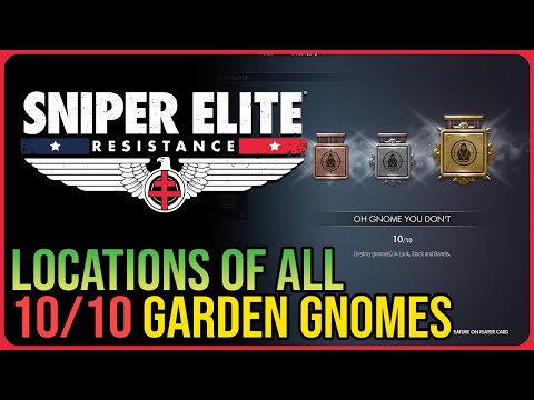 All 10 Gnome Locations Sniper Elite Resistance – Oh, Gnome, You Don't Medal