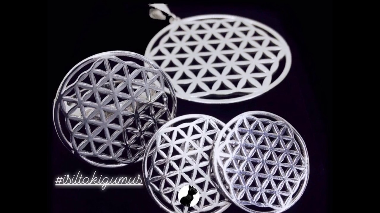 Yaşam Çiçeği Flower of Life Fleur de Vie Gümüş Kolye Gümüş Yüzük Kutsal Geometri Sacred Geometry