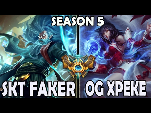 Faker vs xPeke - Zilean vs Ahri Ranked Challenger EUW