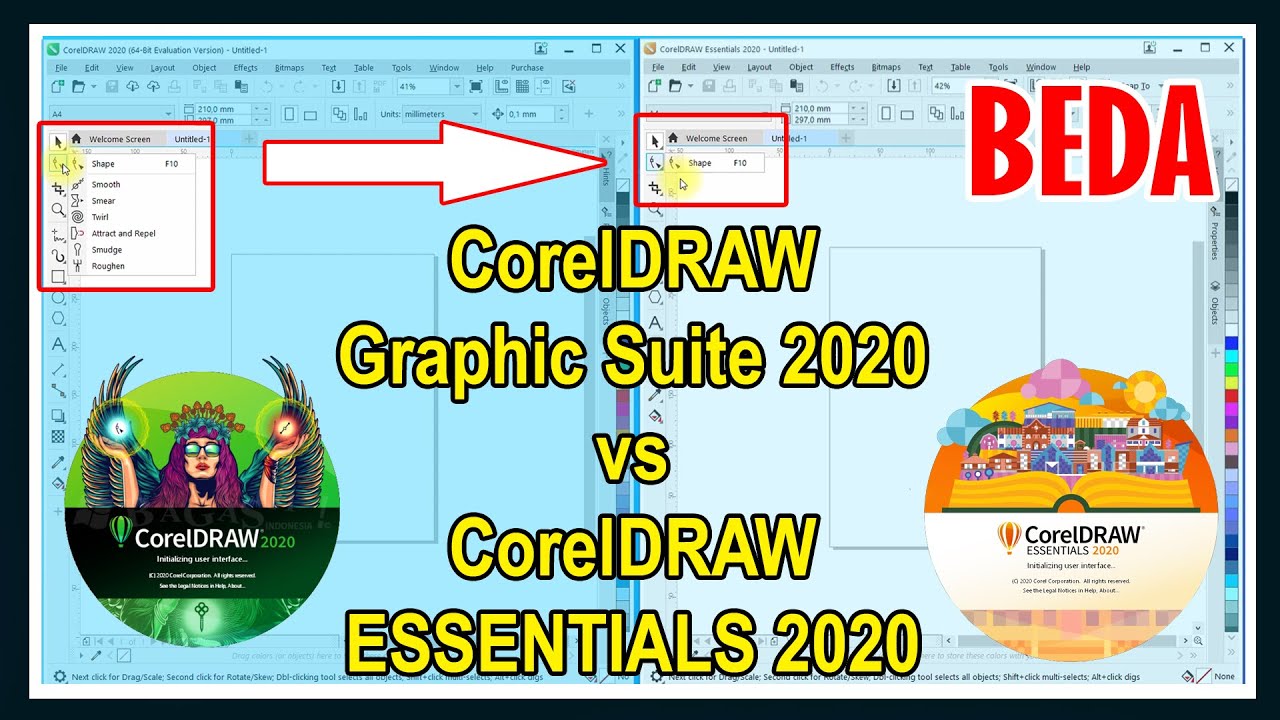 Perbedaan CorelDRAW Graphic Suite 2020 dengan CorelDRAW Essentials 2020