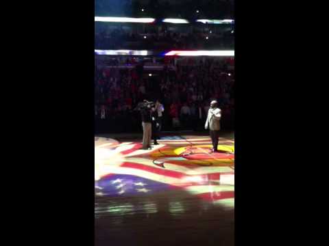 Vince Wallace sings the National Anthem at the Bulls Game!