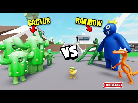 TEAM CACTUS CONTRE LA TEAM RAINBOW FRIENDS ... ! ROBLOX - BROOKHAVEN RP