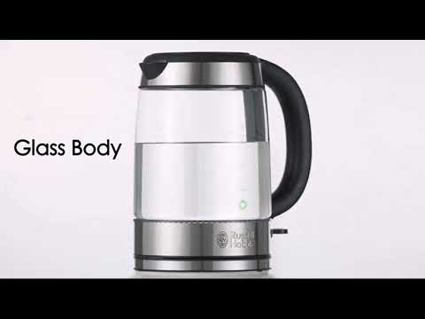 Russell Hobbs 21600-10 Illuminating Glass Kettle, Black, 1.7 Litre, 3000 Watt [Energy Class A]