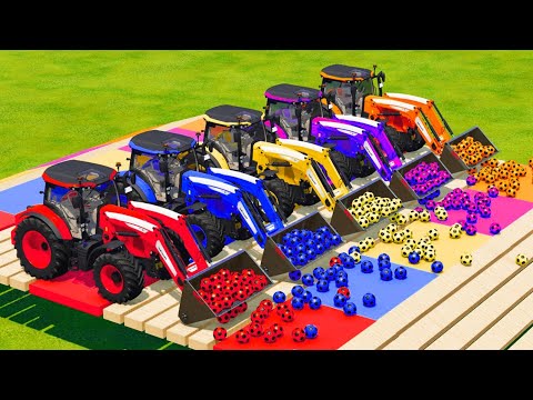 LOAD AND TRANSPORT MINI SOCCER BALLS WITH McCORMICK And FENDT TRACTORS - Farming Simulator 2022