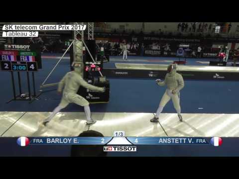 FE M S Individual Seoul KOR Grand Prix 2017 T32 05 green ANSTETT FRA vs BARLOY FRA