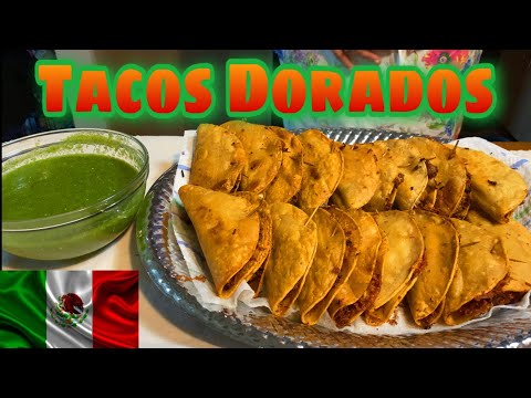 Cheesy Pork Tacos Dorados | Tomatillo Salsa Verde Recipe