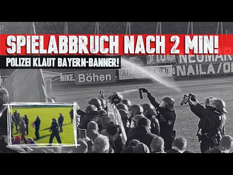 Spielabbruch nach 2 Minuten! Polizei klaut Bayern-Banner (Türkgücü München - FC Bayern II)