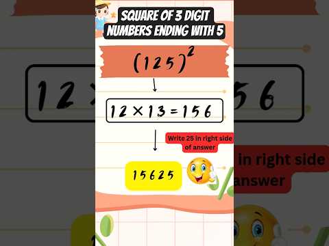 'Squares of 3 digit numbers ending with 5' 🤘| vedic maths trick# shorts #shortsfeed#trendingshorts