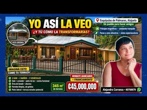 Casa en Venta Esquipulas de Palmares, Alajuela CR | Remate Bancario ₡45 Millones, 3 Hab