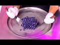 Blueberry Ice Cream Rolls ASMR How To Make Fresh Blueberries To Blue Berry Ice Cream Food Art