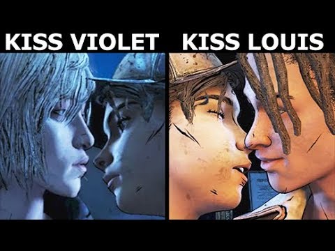 Clementine Kisses Violet / Kisses Louis - Both Scenes - The Walking Dead Final Season 4 Episode 2