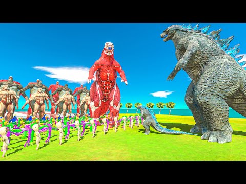 Titan Godzilla revolt battle with Rainbow Friend vs Godzilla 2014