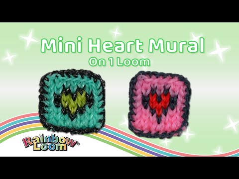 Mini Heart Mural Rainbow Loom Tutorial by Michelle | Intermediate Level | 1 Loom